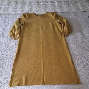 Who What Wear Gold Midi Dress